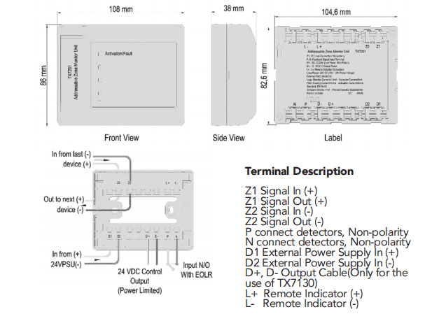 TX7201 wiring details