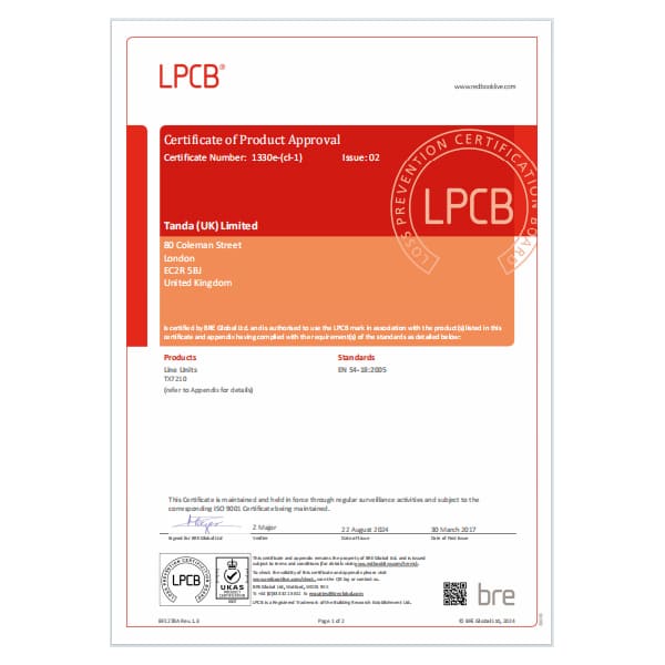 TX7210-LPCB-Certification