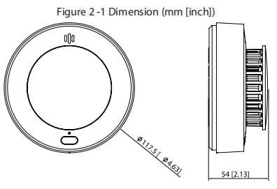 LoRa Heat Alarm DHI-HY-L132_dimension