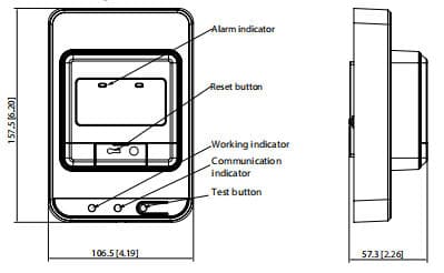 LoRa Manual Call Point DHI-HY-L121_45_dimensions