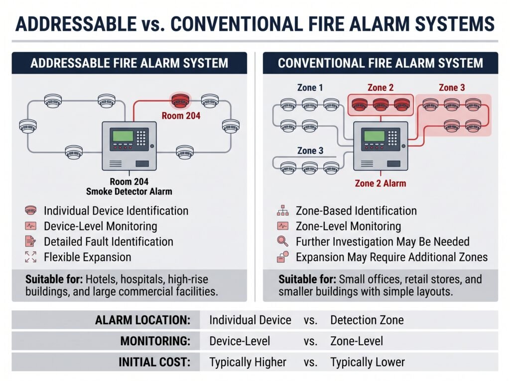 Addressable vs Conventional Fire Alarm System