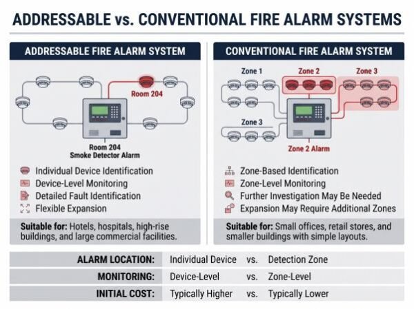 addressable vs conventional fire alarm system